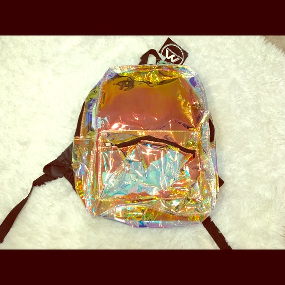 5 Handbags - ⚡️ Gold Iridescent Clear Backpack NWT